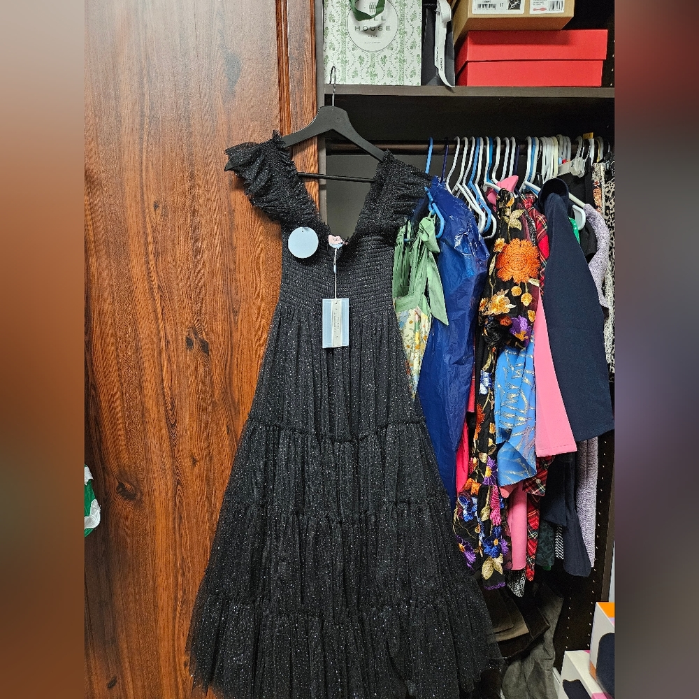 HHH black glitter tulle ellie dress xxs